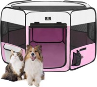 MSRP $37 X-ZONE Foldable Kennel 600D Oxford Pink