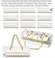 MSRP $30 30Pcs Cake Boxes with Gold Cord Handles