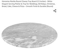 MSRP $25 Marble Round Cheese Tray
