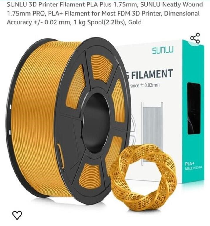 MSRP $24 Gold 3D Printer Filament