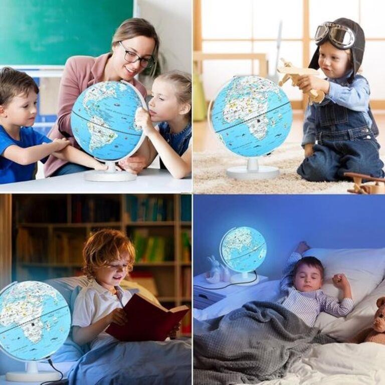 MSRP $50 9' Globe for Kids Wooden Stand LED
