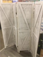 Folding Wood Room Divider - approx. 6ft tall