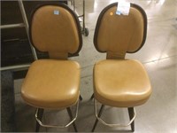 Pair Padded Stool Chairs from Caesars Palace