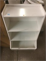 White Wood Entry Shelf with Shoe Storage -