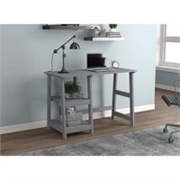 MSRP $117  Light Grey Computer Desk 2-Open Shelves