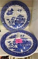 BLUE WILLOW GRILL PLATES
