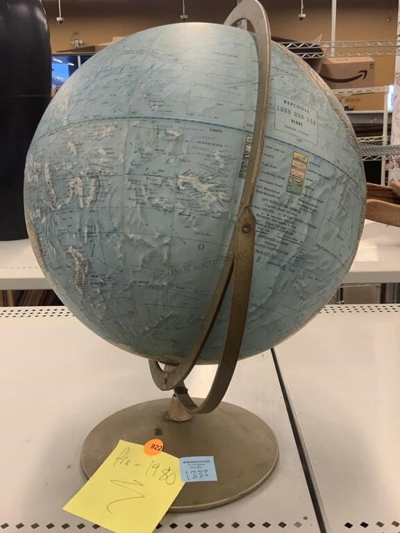 Pre-1980 replogle world globe.