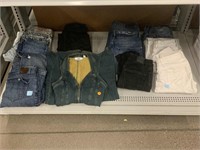 Assortment of Jean pants and more.