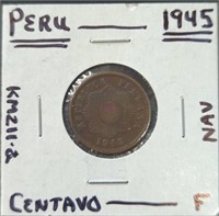 1945 Peruvian coin