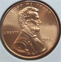 Mint uncirculated 2006 Lincoln penny