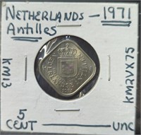 Uncirculated 1971 Netherlands Antilles coin