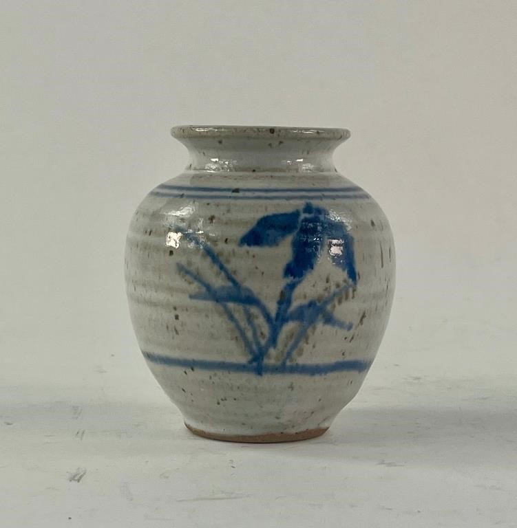 Llangate Hand Thrown Blue and White Ceramic Vase