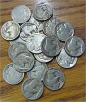 Lot of 20 Buffalo nickels with no dates