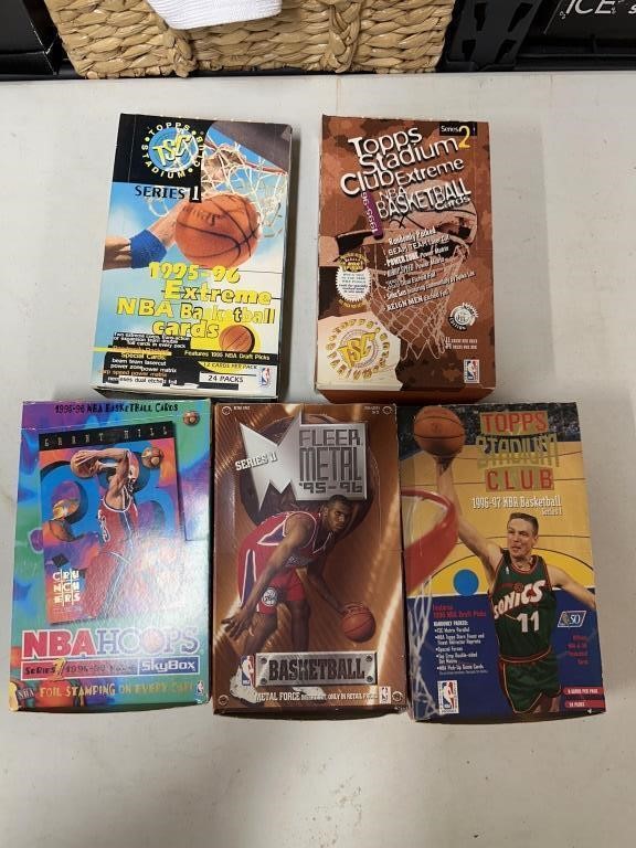 Lot Of 5 Basketball Card Hobby Boxes Box Only