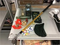 Vtg Girl Scout Sachet and Hat, Vtg golf clubs and