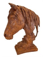 Cast Iron Horse Head Sculpture