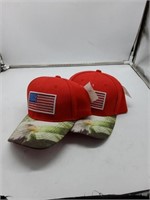 2 USA flag and eagle hats