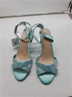 2 tevolio blue sparkly heels size 7 1/2
