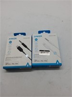 2 anker 3.5mm audio cables