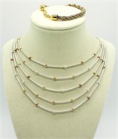 Gold & Silver Tone Bracelet & Necklace