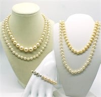 (4) Strands of Pearls & a Bracelet