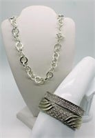Vintage Cuff Bracelets & Cute Toggle Necklace