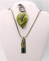 Lauren Conrad Set in Green (Pin & Necklace)