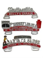 3 Cast Pennsylvania License Plate Toppers