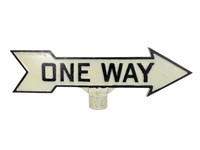ONE WAY Cast Iron Pole Topper Sign