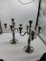 2 silver candle holder decors