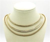 3 Gold Tone Fashion Necklaces