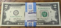 $100 consecutive serial number. Uncirculated $2