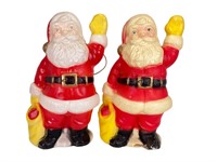 Pair of Blow Mold Santa Clause