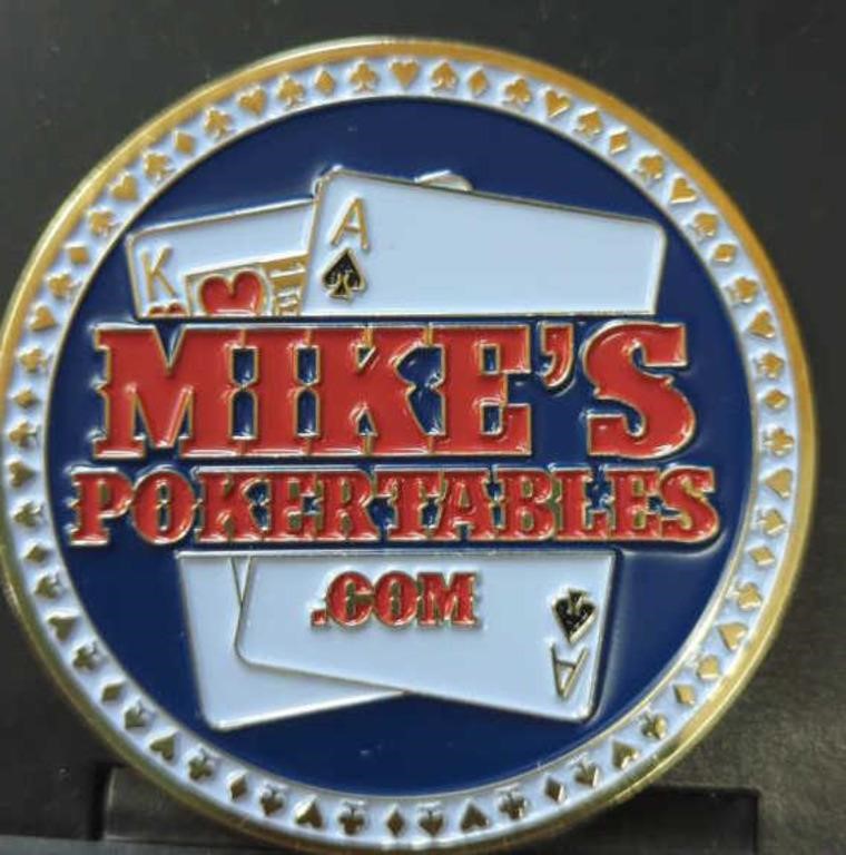 Mike's poker tables.com challenge coin