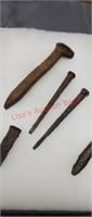 Blacksmith Forged Nails And Wedges Antique