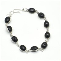 Silver Black Onyx(13.05ct) Bracelet