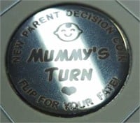 Daddy mummy diaper decision flip coin