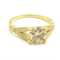 Gold plated Sil Moissanite(1.85ct) Ring