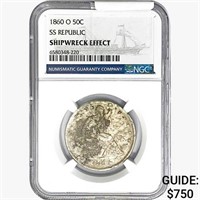 1860-O Seated Lib. 50C NGC Shipwreck Effect SS