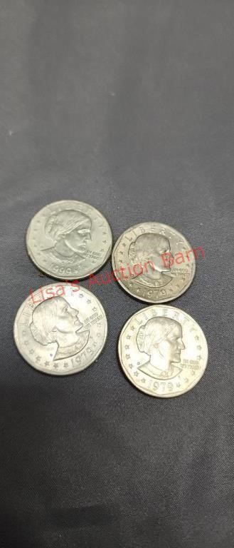 Lot Of 4 S Susan B. Anthony Dollar Coins