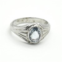 Silver Blue Topaz(1.45ct) Ring