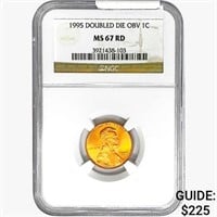 1995 Lincoln Memorial Cent NGC MS67 RD DBL DIE