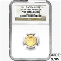 2011 1/10oz. Gold S.Africa 1/10Krugerrand NGC