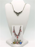 Vintage Pink Rhinestone Necklace & More