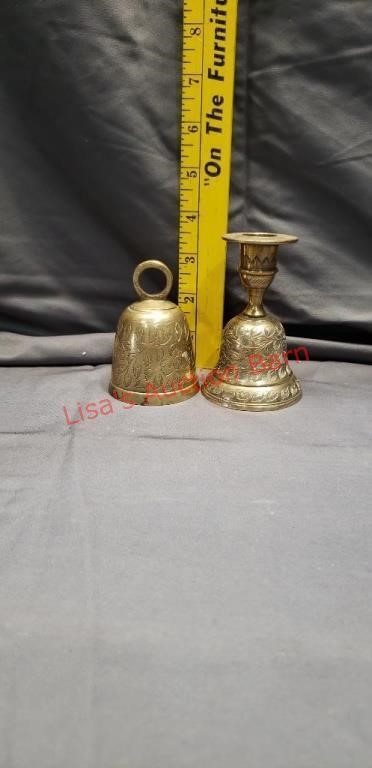 Small Brass Bells One Looks To Be A Candle