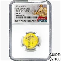 2016-W 25C 24K Gold 1/4oz. NGC SP70