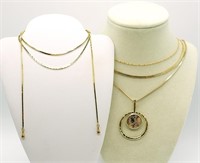(4) Goldtone Necklaces & Pendant