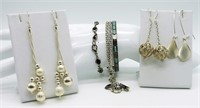 (6) Silvertone Earrings & Bracelets
