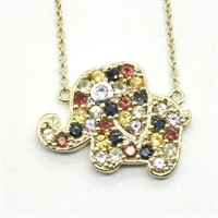 Gold plated Sil Multi Colour Sapphire(1.05ct) Nec