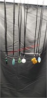 6 Polished Gem Stone Necklaces